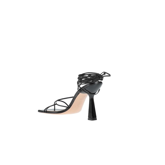 Sebastian Milano Black Leather Sandal Heels Size 7 - Picture 3 of 4